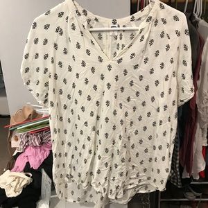 White and black blouse